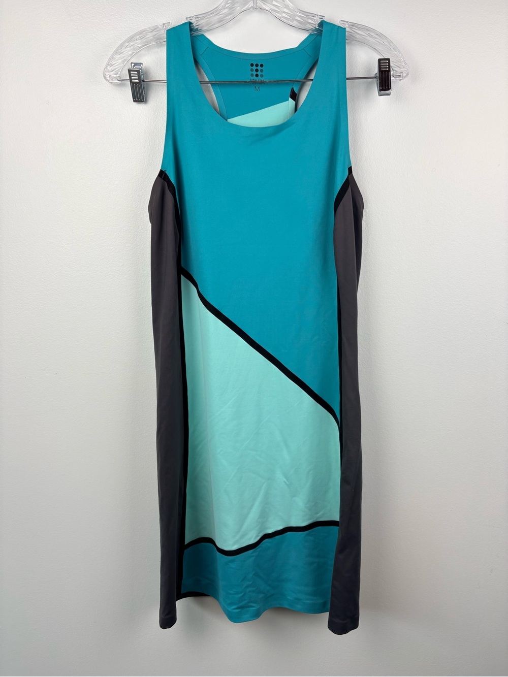 Title Nine Diamalete Athletic Dress Teal and Gray Geometric Color Block Sz M